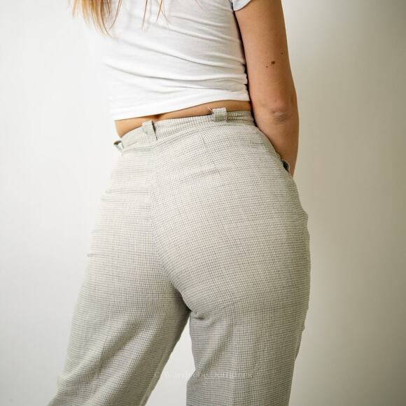 Vintage 70s MOD Georges Marciano Plaid Houndstooth Trouser Pants - 2 - Picture 3 of 12